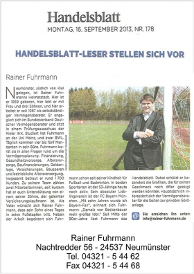 Rainer Fuhrmann im Handelsblatt